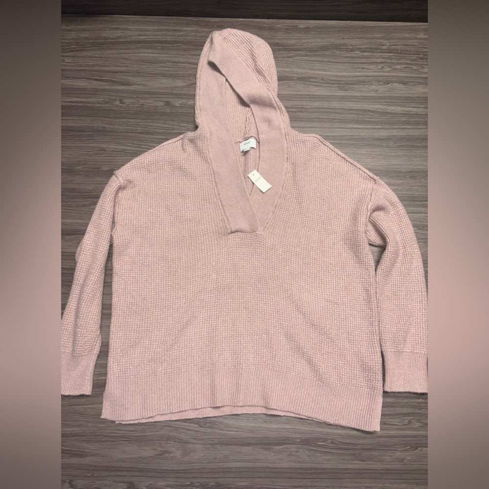 Aerie V-Neck Hoodie Pullover Sweater Oversized Fit Women's Size Small NWT
